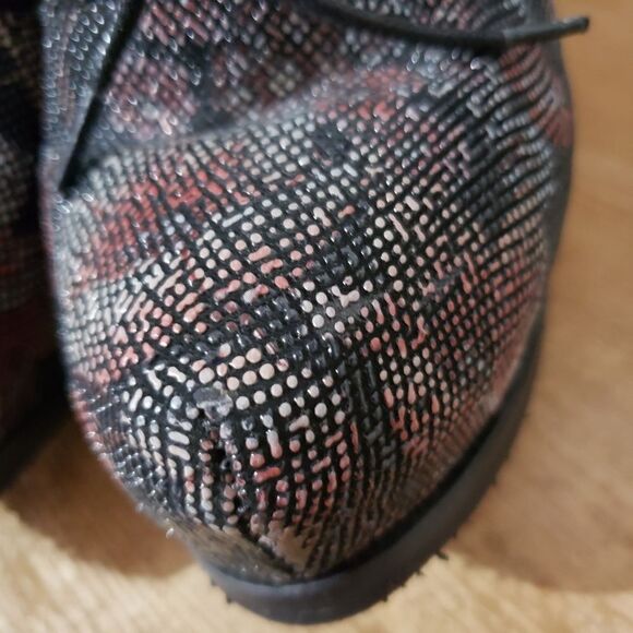 Prophecy Size US 7.5 EU 38 Floral Pattern Lace Up Side Zipper Ankle Boots Bootie - Picture 8 of 10